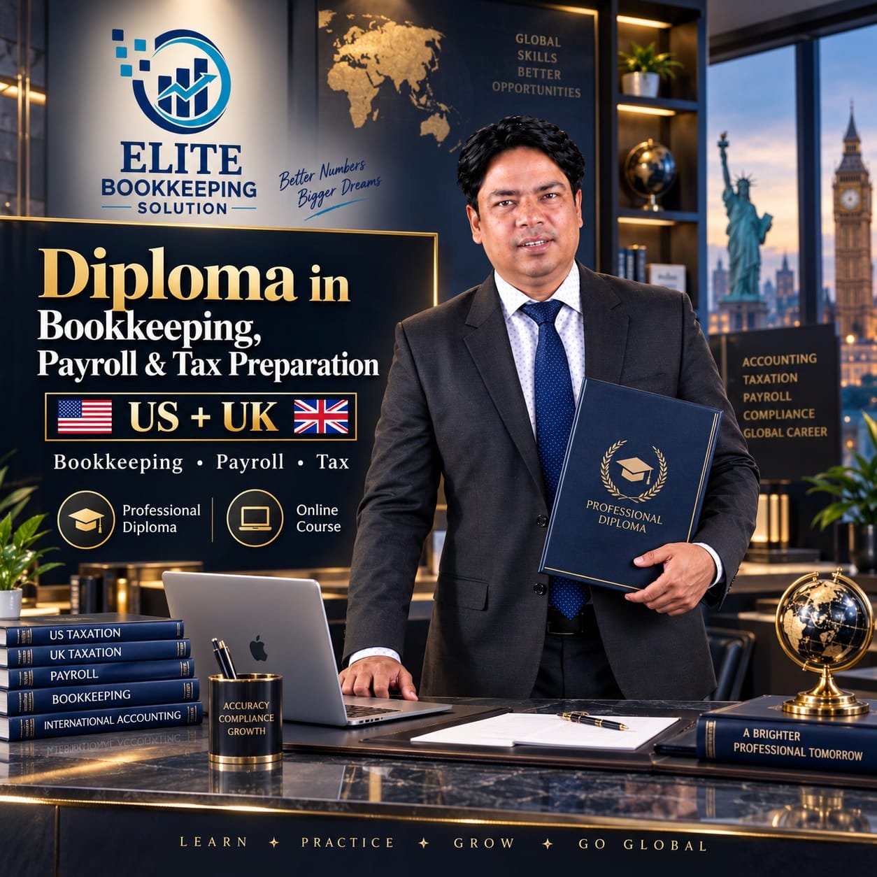 Diploma in Bookkeeping, Payroll, and Tax Preparation (US & UK)