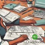 A business owner using QuickBooks on a laptop to manage finances, ensuring accurate bookkeeping and financial oversight.